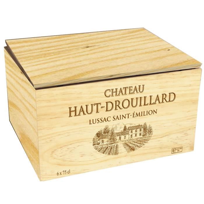Château Haut-Drouillard 2022 Lussac Saint-Emilion - Vin rouge de Bordeaux + Caisse bois