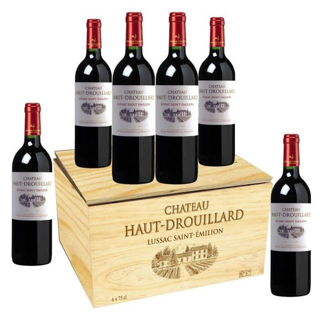 Château Haut-Drouillard 2022 Lussac Saint-Emilion - Vin rouge de Bordeaux + Caisse bois