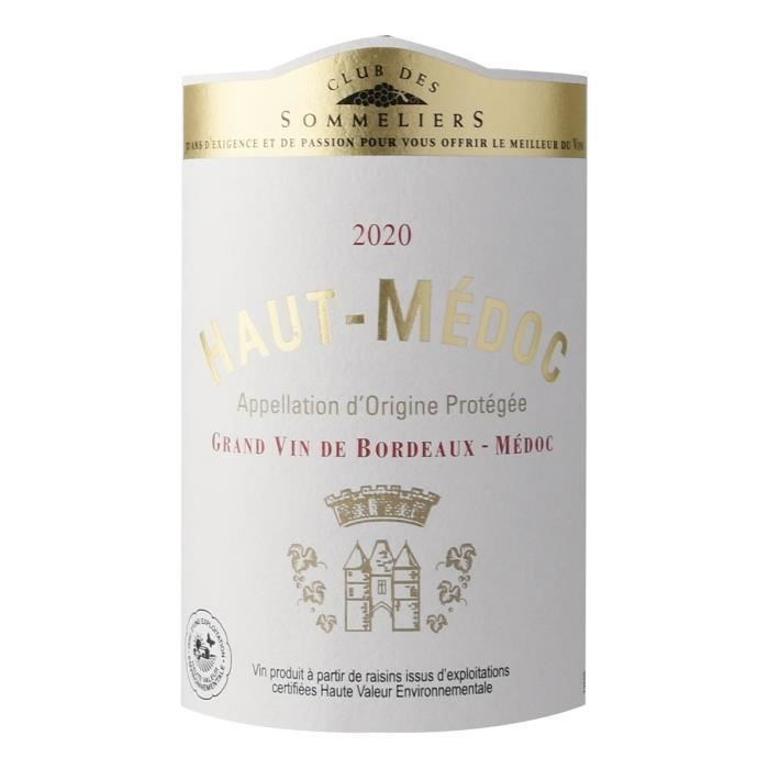 Club des Sommeliers 2020 Haut-Médoc - Vin rouge de Bordeaux