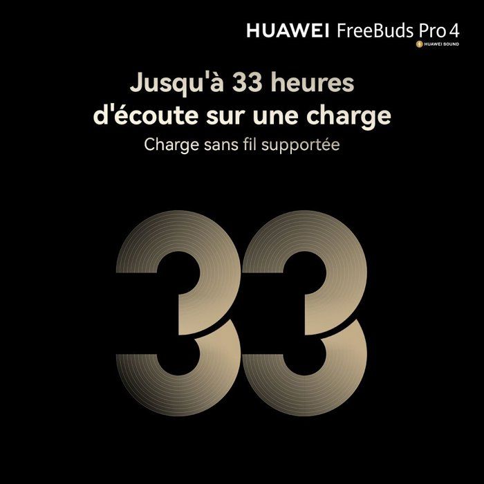 Ecouteurs sans fil - Huawei - FreeBuds Pro 4 - Noir