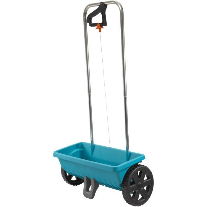 GARDENA Fertilizer spreader L on wheels – Capacity 12.5 L – Surface area 400m² max – Spreading width 0.45m (432-20)