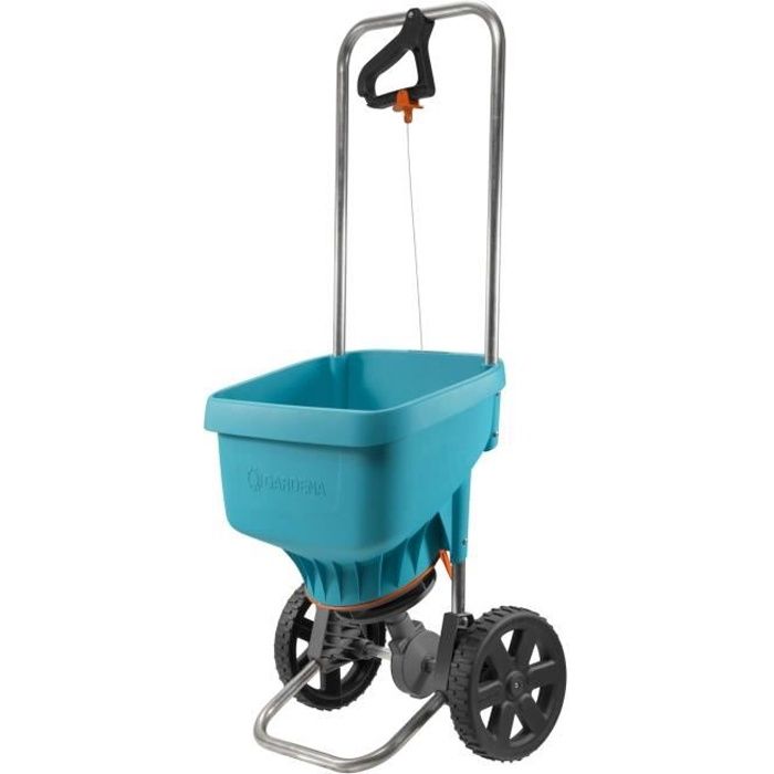 GARDENA Epandeur a engrais XL sur roues – Capacité 18L – Surface 800m˛ max – Largeur d'épandage 6m – Protection corrosion – (436-20)