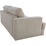 Canapé convertible express - 3 places - IGOR - Tissu velours côtelé - Perle - Matelas 15 cm - 211 x 107 x 90 cm - DUNLOPILLO