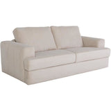 Canapé convertible express - 3 places - IGOR - Tissu velours côtelé - Perle - Matelas 15 cm - 211 x 107 x 90 cm - DUNLOPILLO