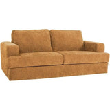 Canapé convertible express - 3 places - IGOR - Tissu gauffré - Ocre - Matelas 15 cm - 211 x 107 x 90 cm - DUNLOPILLO