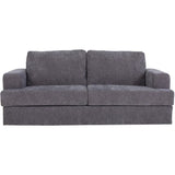 Canapé convertible express - 3 places - IGOR - Tissu gauffré - Gris souris - Matelas 15 cm - 211 x 107 x 90 cm - DUNLOPILLO