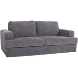 Canapé convertible express - 3 places - IGOR - Tissu gauffré - Gris souris - Matelas 15 cm - 211 x 107 x 90 cm - DUNLOPILLO