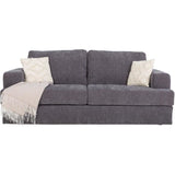 Canapé convertible express - 3 places - IGOR - Tissu gauffré - Gris souris - Matelas 15 cm - 211 x 107 x 90 cm - DUNLOPILLO