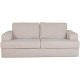 Canapé convertible express - 3 places - IGOR - Tissu velours côtelé - Perle - Matelas 15 cm - 231 x 107 x 90 cm