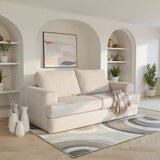 Canapé convertible express - 3 places - IGOR - Tissu velours côtelé - Perle - Matelas 15 cm - 231 x 107 x 90 cm