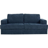 Canapé convertible express - 3 places - IGOR - Tissu gauffré - Saphir - Matelas 15 cm - 231 x 107 x 90 cm