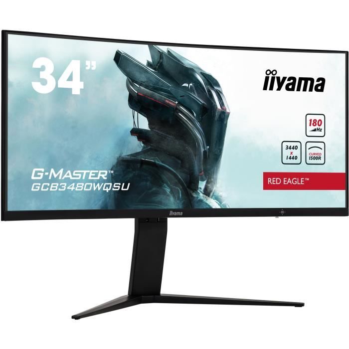 Ecran PC incurvé - IIYAMA - GCB3480WQSU-B1 - 34 VA UWQHD 3440 x 1440 - 0,4ms - 180Hz - 2xHDMI 2xDP - Pied réglable en hauteur