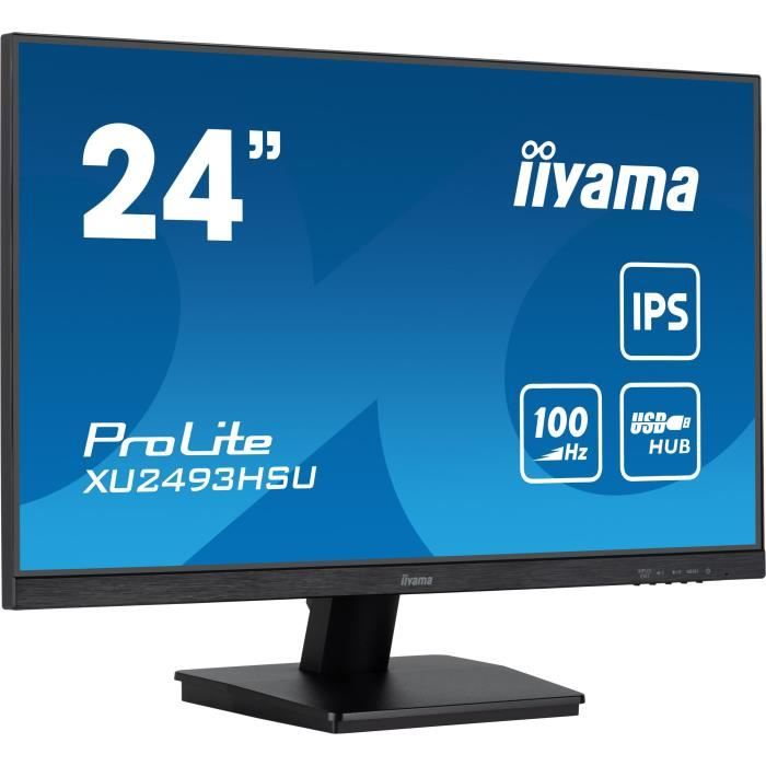 …cran PC - IIYAMA - ProLite XU2493HSU-B6 - 24 FHD - Dalle IPS - 100Hz - 1ms - HDMI/DP - Haut-parleurs - Noir mat