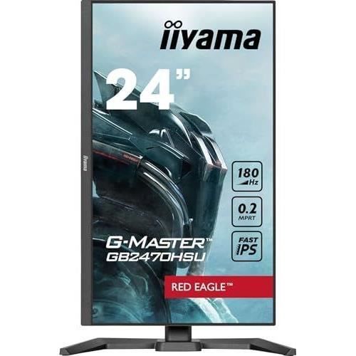 Ecran PC Gamer - IIYAMA - 24 - FHD - 180Hz - Dalle Fast IPS - 0,2ms -  Ajustable en hauteur - GB2470HSU-B6