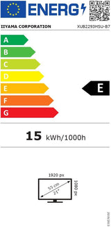 Ecran PC - IIYAMA - 21,5 - 100Hz - Dalle IPS - 1ms - Pied réglable en hauteur + Pivot - Prolite XUB2293HSU-B7