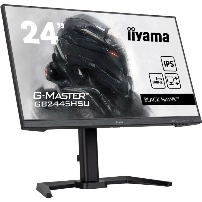Ecran PC Gamer - IIYAMA - 24 - FHD - 100Hz - Dalle IPS - 1ms - Ajustable en hauteur - GB2445HSU-B2