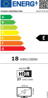 Ecran PC Gamer - IIYAMA - 23,8 - FHD - 240Hz - Dalle Fast IPS - 0.3ms - Réglable en hauteur - G-Master Red Eagle