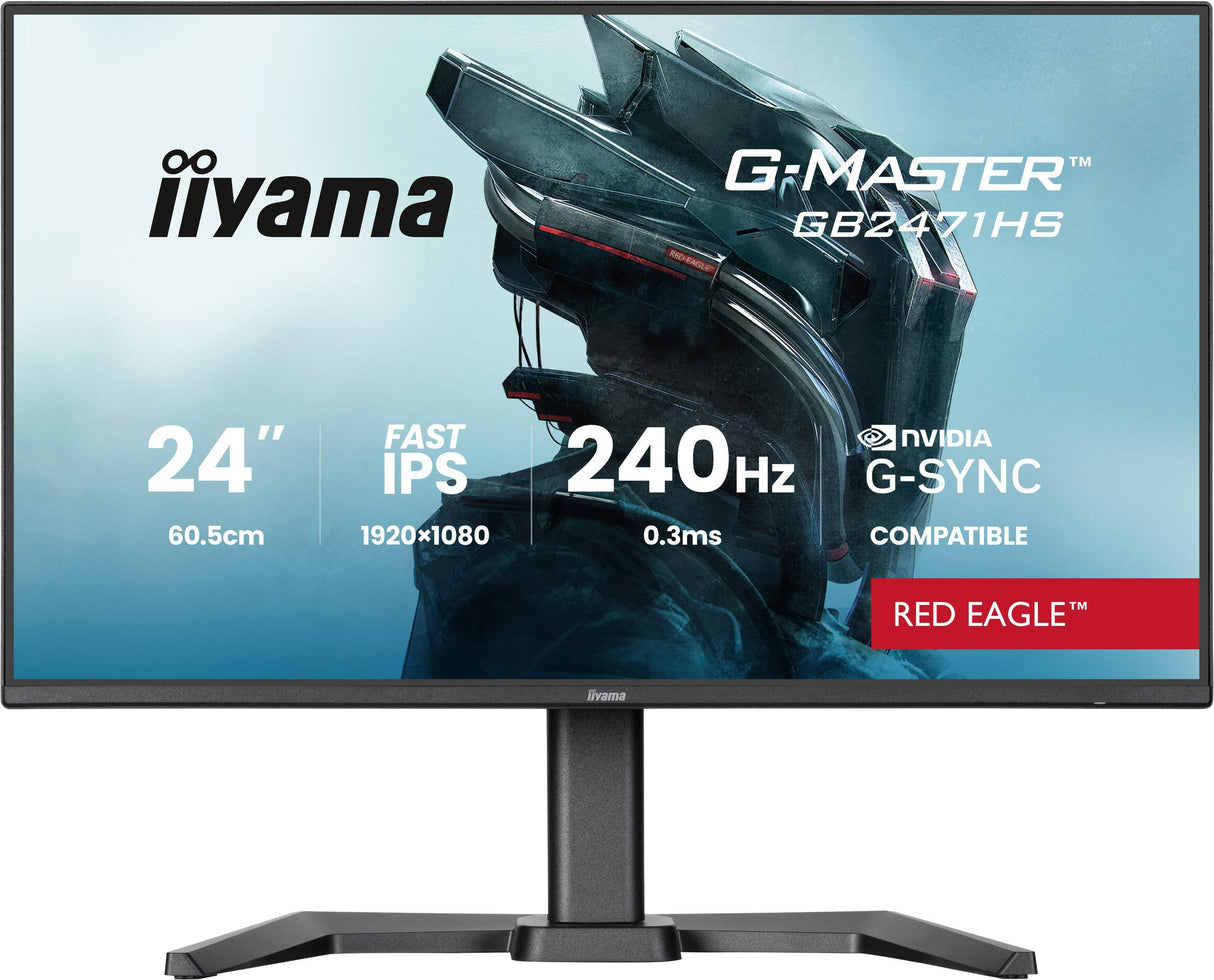 Ecran PC Gamer - IIYAMA - 23,8 - FHD - 240Hz - Dalle Fast IPS - 0.3ms - Réglable en hauteur - G-Master Red Eagle