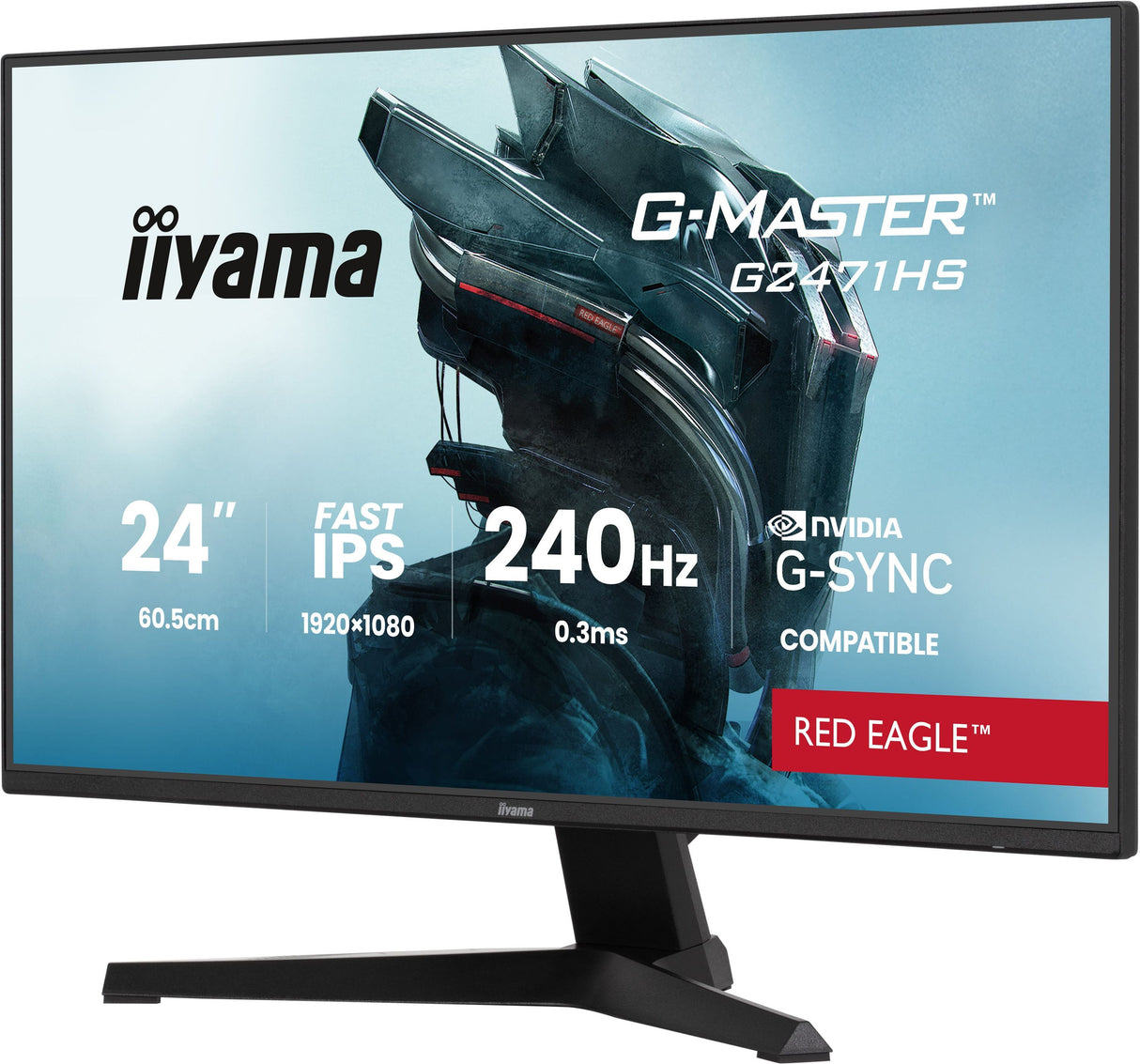 Ecran PC Gamer - IIYAMA - 23,8 - FHD - 240Hz - Dalle IPS - 0.3ms - G-Master Red Eagle