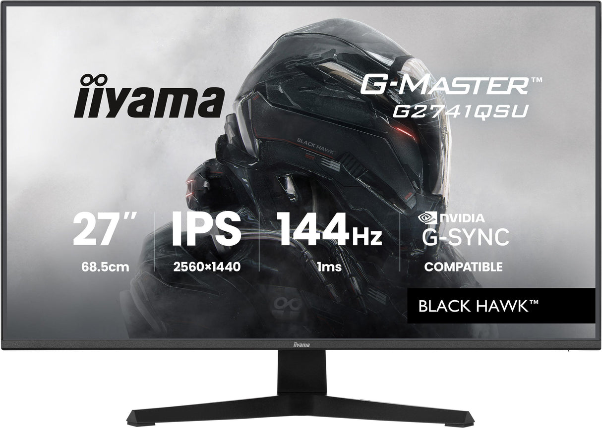 Ecran PC Gamer - IIYAMA - 27 - QHD - 144Hz - Dalle IPS - 1ms - G-Master Black Hawk