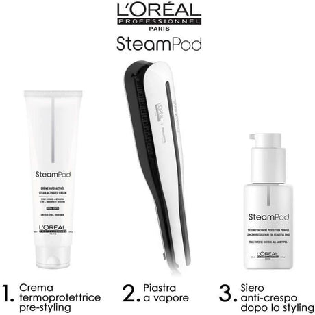 Lisseur Vapeur Professionnel - Bellissima - Steam Elixir - Plaque Céramique + Huile d'Argan - 4 Températures