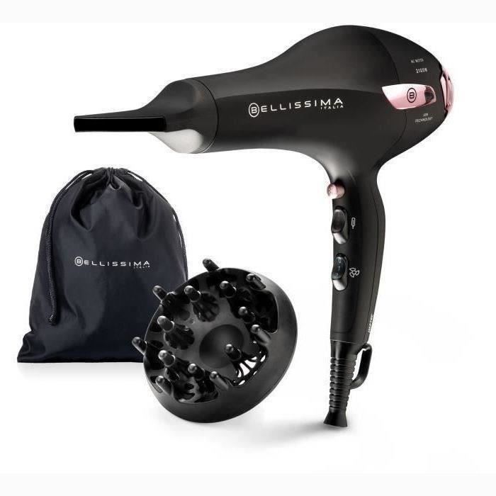 Seche Cheveux - Bellissima - Professionnel Ionique LÈger P7 3000 - Concentrateur + Diffuseur - 3 TempÈratures SÈchage Rapide - 2100W