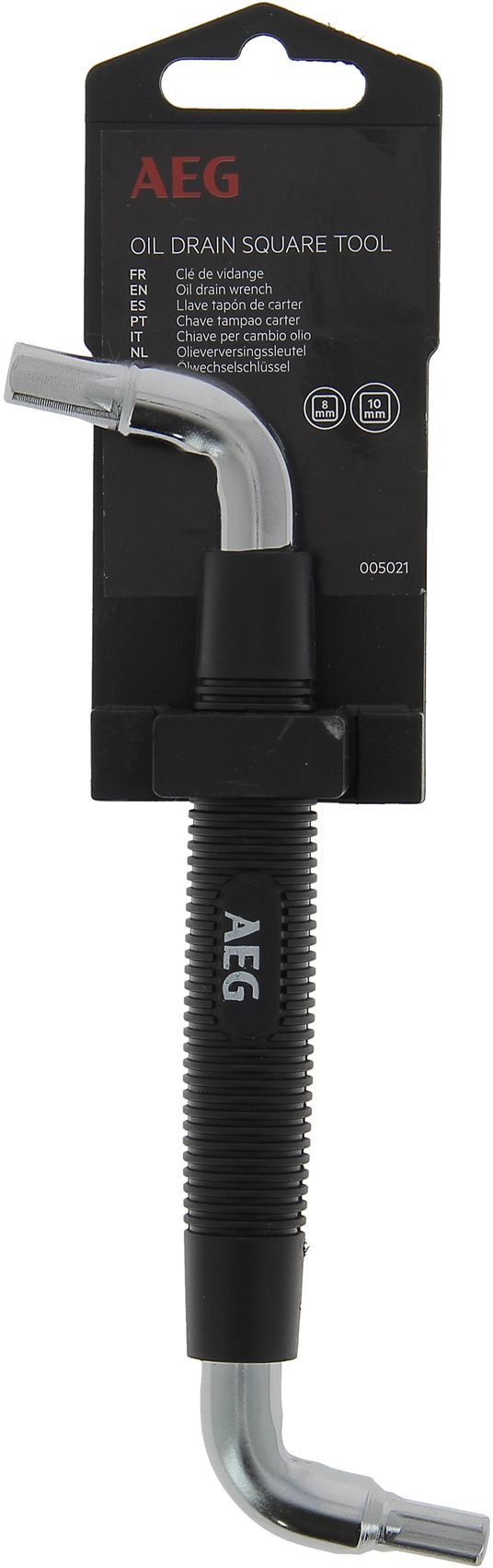 Clé de vidange double carrée 8-10mm - AEG - Poignée ergonomique antiglisse revetue caoutchouc.