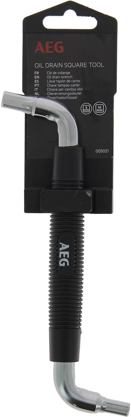 Clé de vidange double carrée 8-10mm - AEG - Poignée ergonomique antiglisse revetue caoutchouc.