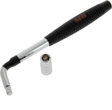 Clé démonte-roue téléscopique douille encliquable réversible 17-19mm - AEG - Longeur repliée : 36cm Longueur déployée : 54,5cm