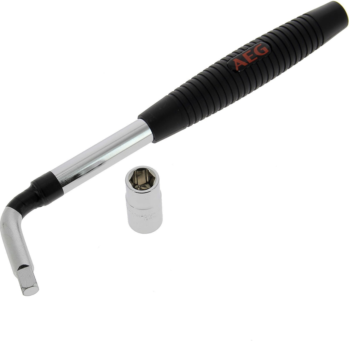 Clé démonte-roue téléscopique douille encliquable réversible 17-19mm - AEG - Longeur repliée : 36cm Longueur déployée : 54,5cm