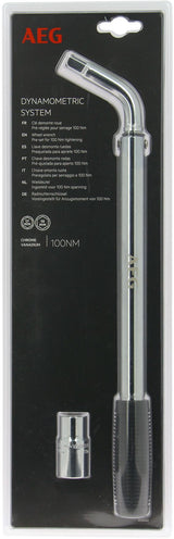 Clé démonte-roue dynamométrique préréglée a 100N/m - AEG - Douille réversible de 17 et 19mm -  Acier au chrome-vanadium