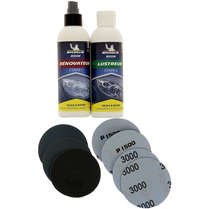 Kit EXPERT rénovation optiques de phares - MICHELIN - spécial contrôle technique - Simple et rapide