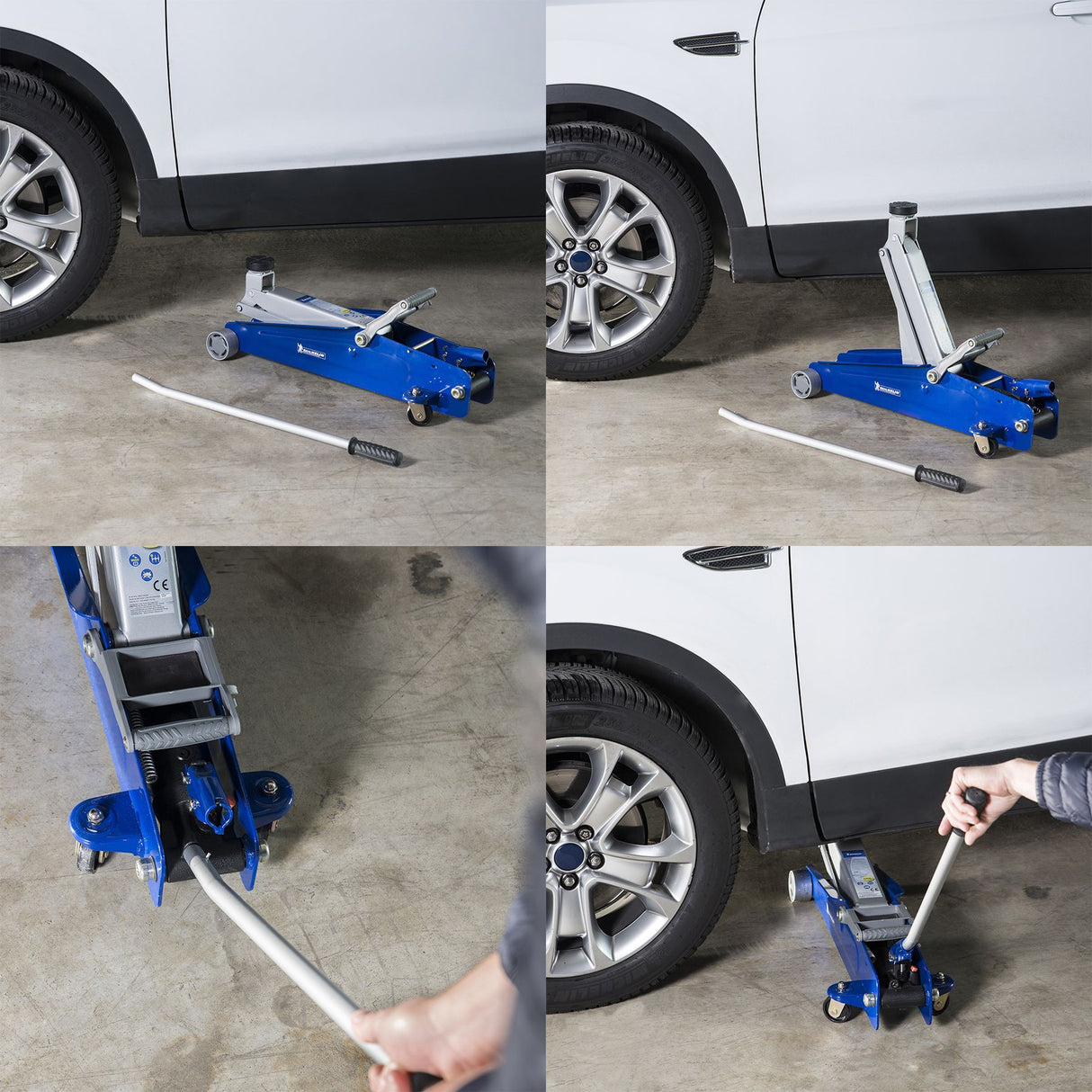 Cric hydraulique rouleur SUV 2,25T - MICHELIN - levage 150 mm a 530 mm