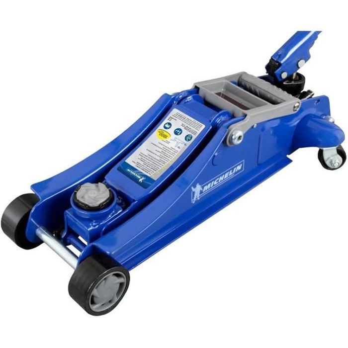 Cric hydraulique rouleur levage maximum 1.8T hauteur 105mm a 350mm - MICHELIN - Roues pivotantes - Poignée de levage rotative 360°