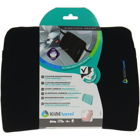 Coussin  lombaire ergonomique confort - KINE TRAVEL - 41.5 x 40 x 9/2 cm - développés, testés par un kiné spécialiste du dos