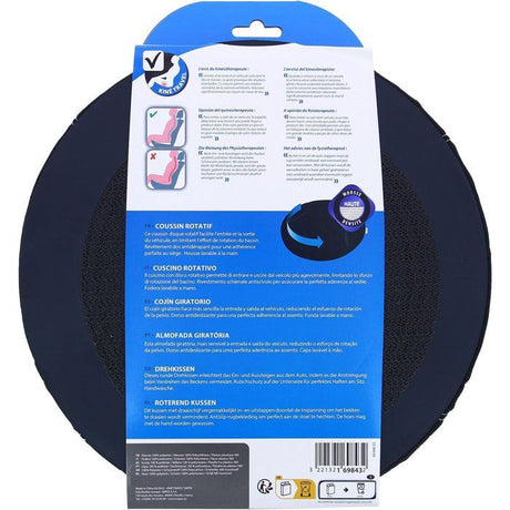 Coussin rotatif avec disque de transfert 39x39x6cm - KINE TRAVEL -Aide pour s'installer et s'extraire - mis au point par un Kiné