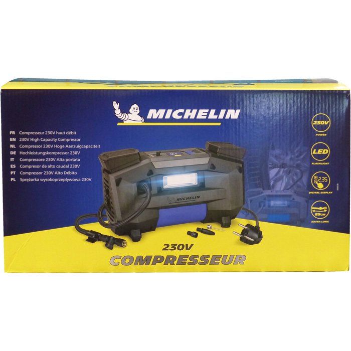 Compresseur 230V - MICHELIN - gonflage de 0.05 bars jusqu'a 7 bars - HAUT DEBIT - Moteur DIRECT DRIVE