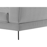 Canapé d'angle gauche convertible IMPERIAL 5 places - Tissu gris clair - 2 coffres de rangement - L304 x P212 x H86 cm