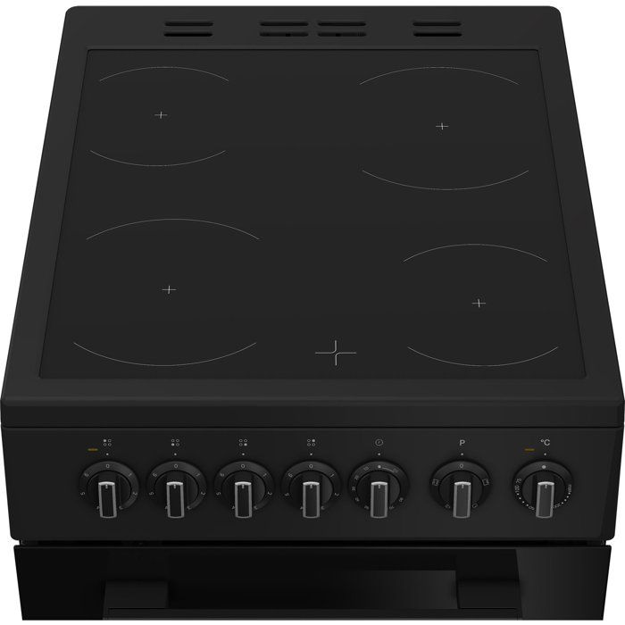 Cuisiniere vitrocéramique - INDESIT - I5V3PCB - 4 foyers - 7700 W -  L50 cm - Noir