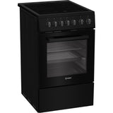 Cuisiniere vitrocéramique - INDESIT - I5V3PCB - 4 foyers - 7700 W -  L50 cm - Noir