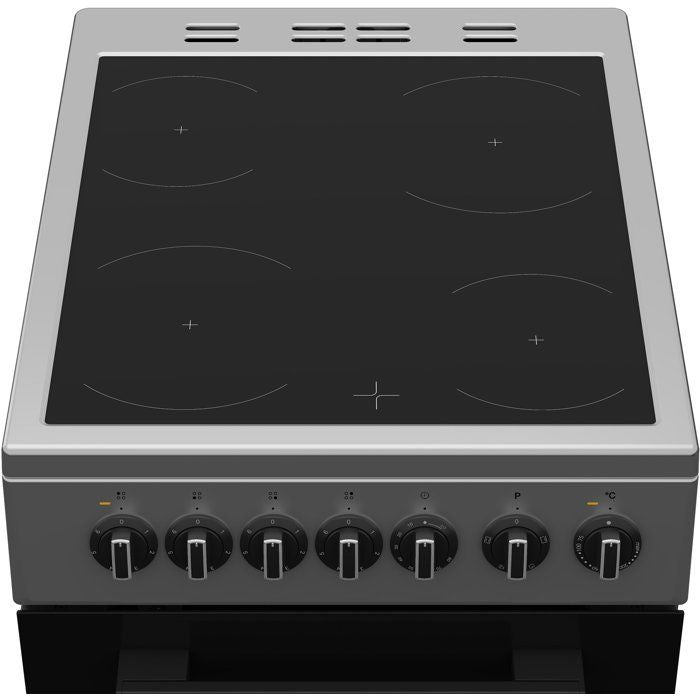 Cuisiniere vitrocéramique - INDESIT - I5V3PCS - 4 foyers - 7,7 KWh - L50 cm - Silver