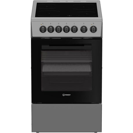 Cuisiniere vitrocéramique - INDESIT - I5V3PCS - 4 foyers - 7,7 KWh - L50 cm - Silver