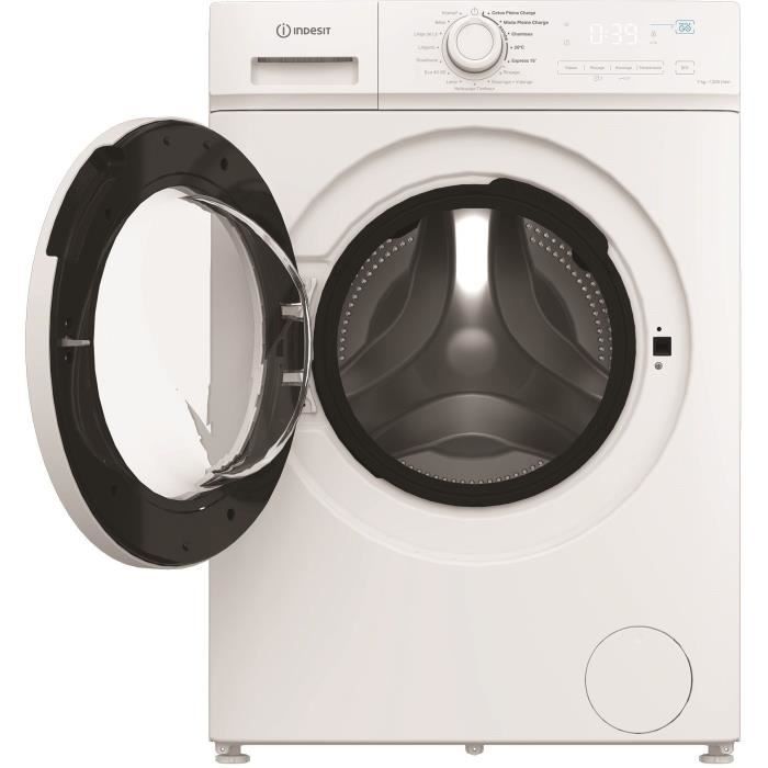 Lave-linge hublot INDESIT IMA762MYTIMEFR - 7 kg - Induction - 1200 trs/min - Push&Go - Classe A - Blanc