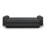 CanapÈ convertible avec coffre de rangement 3 places - INDIAN - Tissu gris foncÈ et pieds chrome - L250xH88xP98cm