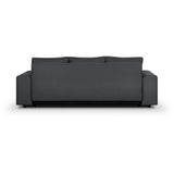 Canapé convertible avec coffre de rangement 3 places - INDIAN - Tissu gris foncé et pieds chrome - L250xH88xP98cm