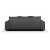 CanapÈ convertible avec coffre de rangement 3 places - INDIAN - Tissu gris foncÈ et pieds chrome - L250xH88xP98cm