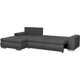 Canapé d'angle convertible réversible 5 places Indian - Tissu gris foncé - L 289 x P 94/188 x H 88 cm