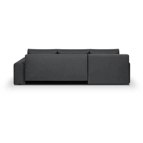 Canapé d'angle convertible réversible 5 places Indian - Tissu gris foncé - L 289 x P 94/188 x H 88 cm