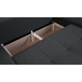 Canapé d'angle convertible réversible 5 places Indian - Tissu gris foncé - L 289 x P 94/188 x H 88 cm