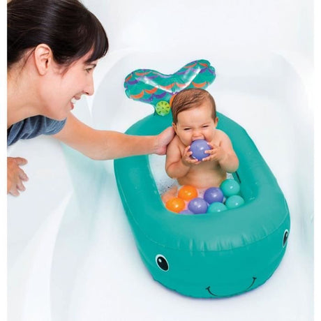 Baignoire baleine gonflable - Avec balles de jeu et thermometre intégré - 76.2 x 45.7 cm - Bleu - INFANTINO